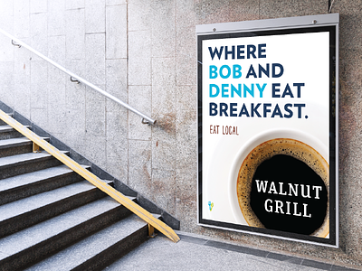 Bob and Denny Campaign billboard breakfast campaign clean flat layout menu print ux wayfinding