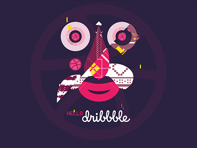 Hello, Dribbble! dribbble first happy invitation shot