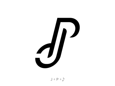 JP Music Note Logo abstract branding concept design illustration illustrator j jp label logo logotype minimal modern music p record