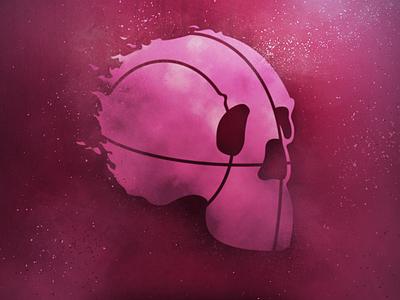 Hi Dribbble basketball debut first illustration illustrator particles photoshop skull texture