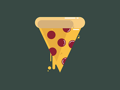 Pizza 2d design flat illustrator pizza slice