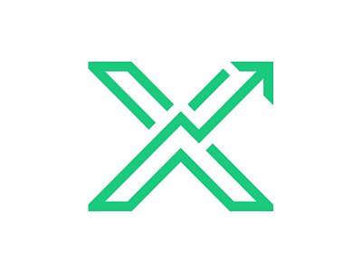 X + Arrow Logo abstract arrow balance logo minimal modern x