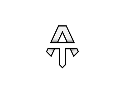 AT Monogram a abstract art concept design illustration illustrator logo minimal modern monogram t type
