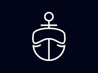 Anchor + Scuba Mask Logo abstract anchor concept deep sea illustration logo minimal modern ocean sailing scuba scuba diving