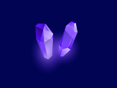 Purple crystals crystal glowing gradient illustration purple