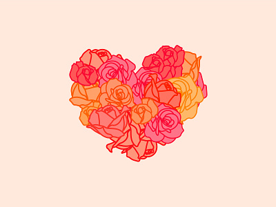 Flower Heart 2d adobe art design flower flowers heart illustration love