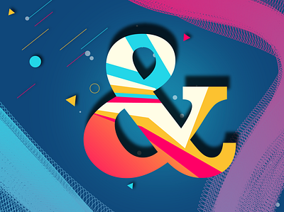 Ampersand adobe art design illustration typography vector