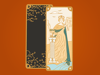 Tarot - Queen of Cups 2d adobe art design illustration love tarot tarot card tarot cards tarot deck vector