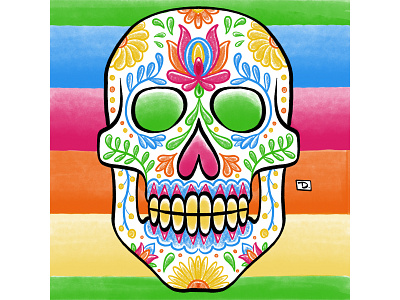 Dia De Los Muertos 1 digital digital art drawing illustration mexico sketch skull