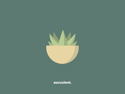 Succulent Icon flat iconography illustration succulent
