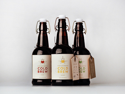 Käfer Coffee + Roaster: Cold Brew Bottles amber beetles bottles branding cafe coffee coffee shop cold brew german packaging