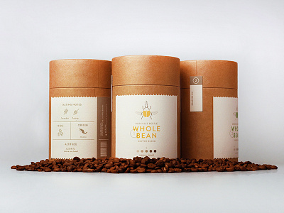 Käfer Coffee + Roaster: Coffee Bean Cylinders bean beetle branding coffee kafer packaging tubes