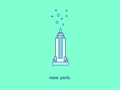 New York Icon empire state building flat iconography new york vector