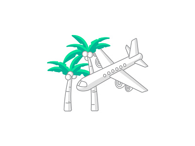 Transportation icon for paperplane app branding budgeting flat icon iconography money palm travel trees tropical ui ux vacation vector