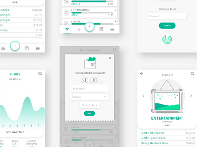 UI details for paperplane branding budgeting flat graphic design iconography illustration money paperplane spending travel travel app ui ux vacation vector web
