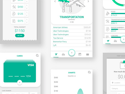 UI details for paperplane app branding budgeting flat graphic design iconography illustration money spending tracking travel ui ux vacation vector web