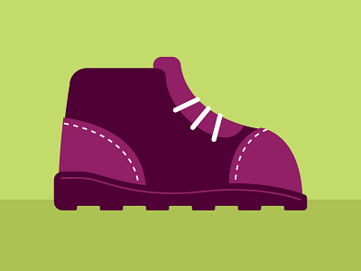 Hiking Boot boot camping editorial illustration fashion green hiking icon illustration purple shoe spot illustration vector