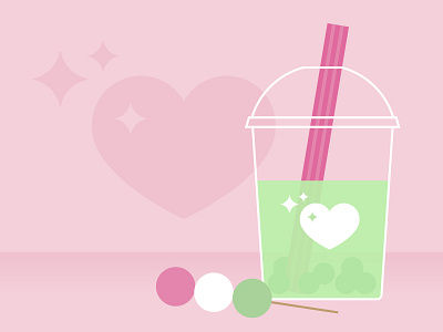 Boba boba bubble tea food and beverage illustration