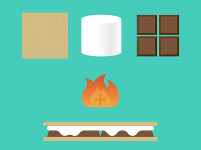 Mmm Smore camping editorial illustration food food illustration recipe simple recipe vector art