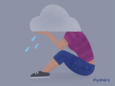 Grief depression mentalhealth sadness spot illustration