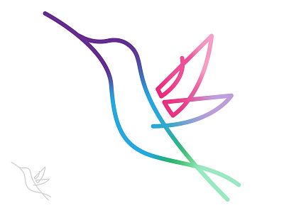 Hummingbird abstract animal logo bird bird icon expresive gradient hummingbird icon monoline pastel rainbow