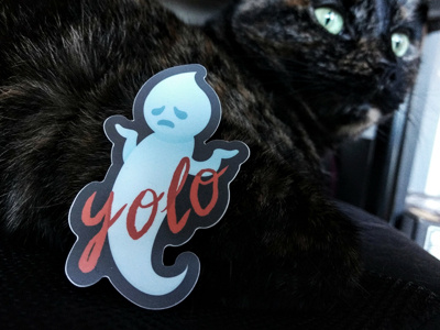 Yolo - Too Late ghost halloween illustration sticker yolo