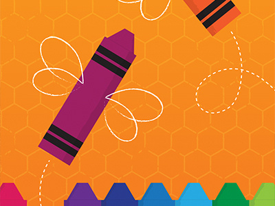 Bees Wax - detail bugs crayons editorial illustration vector