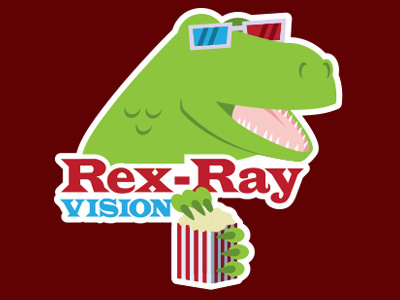 Rex-Ray Vision dinosaur logo sticker t rex vector art x ray