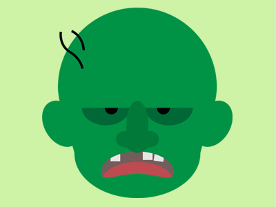 Zombie cartoon character design face icon zombie