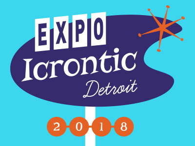 Expo Icrontic 2018 americana bowling event graphic event logo retro shirt graphic vector