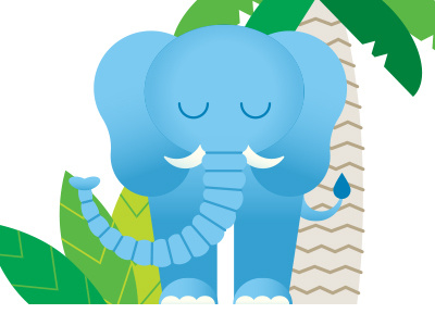 Peanut animal blue calm character design circus digital illustration elephant jungle meditation vector art wild animal zoo