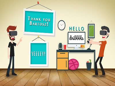 hello Dribbblers! debut design illustration vectors