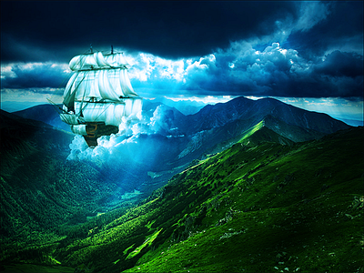 Cloud Ship book concept cover creativity design idea illustration imagination photomanipulation ship