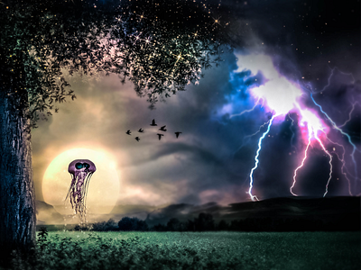 New Life art artwork baby birds concept concept art creativity design dream fantasy art illustration imagination jellyfish matte painting prehistoric thunder