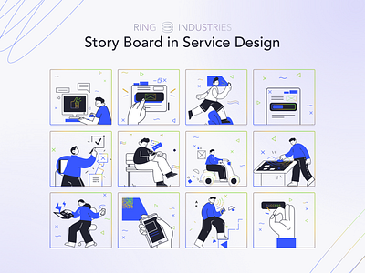 Service Design Approach | Ring Industries art direction branding gradients graphic design illustration storyboard ui vector visual design