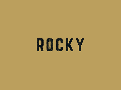Rocky (negative space logo) boxing branding logo movie negative space rocky texture typography