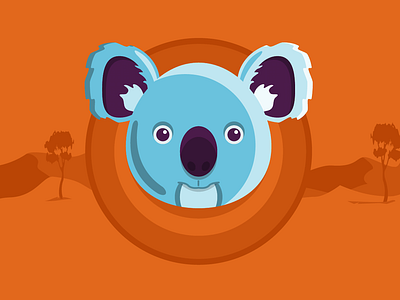 Koala Bear Australia australia bear blue down under flat design illustration koala orange