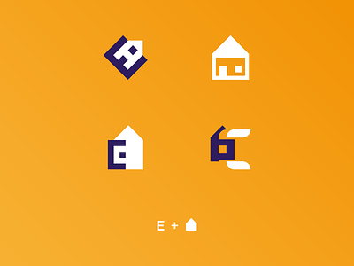 Proposals E + House (Construction company) construction e e monogram house logo logomark mark monogram negative space