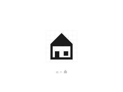 E + House logo grid design e eco energy grid house interior logo mark negative negative space space
