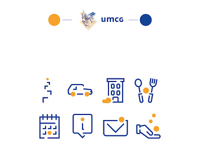 Event icons ICPA/UMCG duotone event icon iconset illustration outline