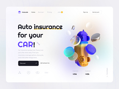 Car Insurance Landing Page advisor auto insurance business car car insurance car protection claim coverage finance fintech funds illustration insurance company insurance landing page insuretech investments landing page loans policies taxes