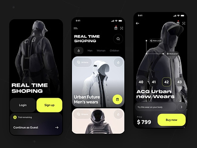 Futuristic Shopping App UI Concept