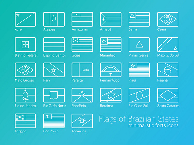 Flags of Brazilian States Icons brazil flags glyph icons open source typography