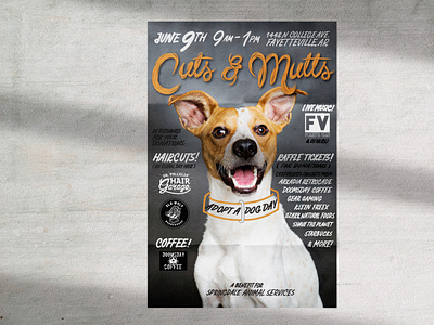 Cuts & Mutts Poster Design design graphic design handdrawn handlettering illustration poster print design