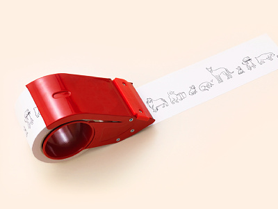 Ollie tape branding dog icon illustration packaging