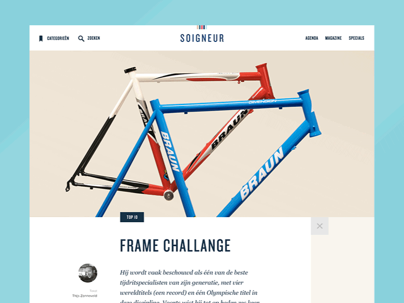 Soigneur blog post bike blog cycling design interface layout read reader soigneur