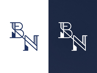BN monogram logo design bn branding custom graphic initial letter lettering logo mark monogram type typography