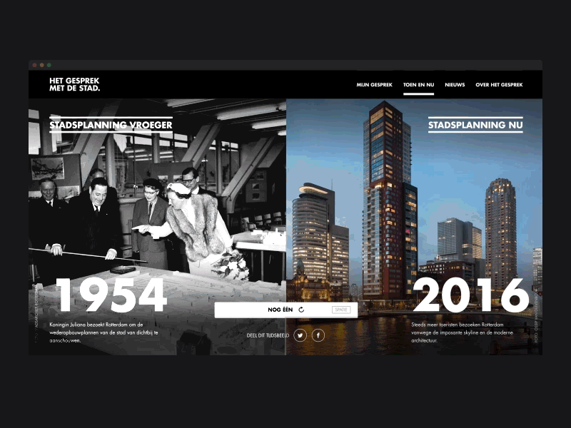 Rotterdam Then and Now animation city history marketing motion muzli overview review rotterdam timelapse timetravel year