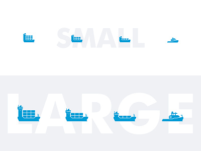 Responsive containership icons boat container geometry harbour icon iconography minimalistic pictogram port responsive scaling ship