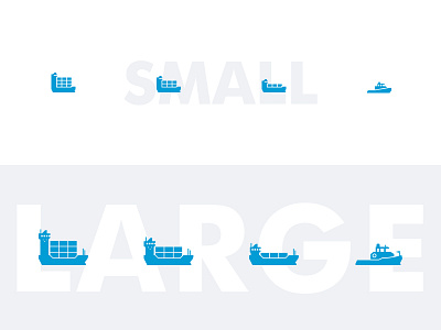 Responsive containership icons boat container geometry harbour icon iconography minimalistic pictogram port responsive scaling ship